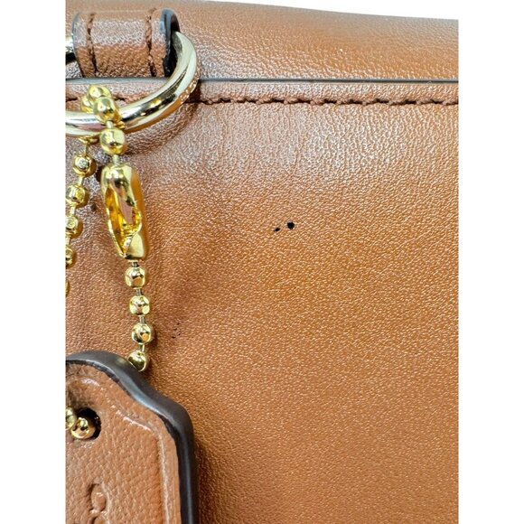 Coach Brown Leather Wallet Purse Phone Holder Removable Strap Snap Closure - Picture 5 of 13